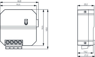 KNX RF+ pille TU4RF, 4-kanal m/temp. inngang #Utgått - Bilde 2