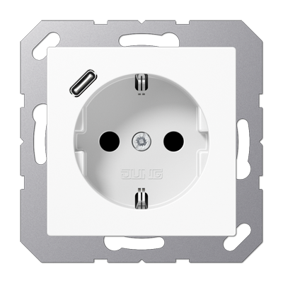 A500 stikk. enkel USB C m/jord/b.vern