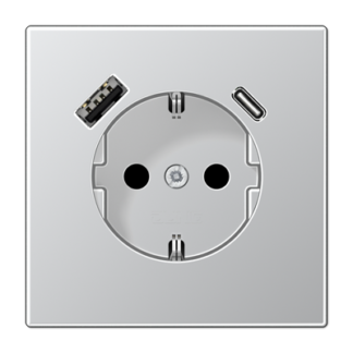 LS990 stikk. enkel USB C+A m/jord/b.vern - Bilde 6
