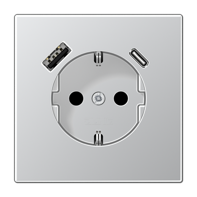 LS990 stikk. enkel USB C+A m/jord/b.vern