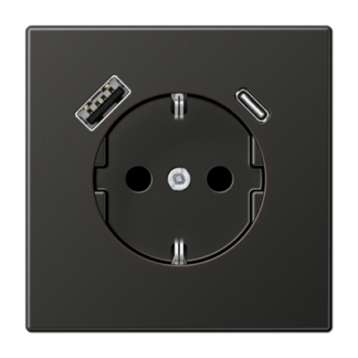 LS990 stikk. enkel USB C+A m/jord/b.vern - Bilde 8