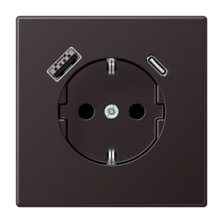 LS990 stikk. enkel USB C+A m/jord/b.vern - Bilde 7