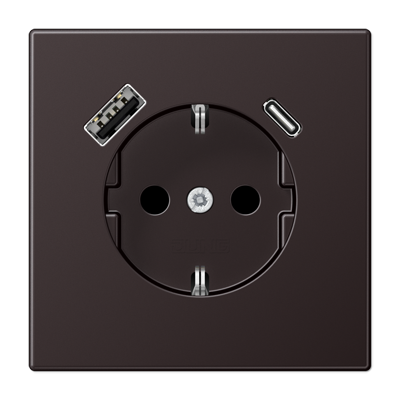 LS990 stikk. enkel USB C+A m/jord/b.vern