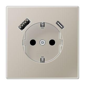 LS990 stikk. enkel USB C+A m/jord/b.vern - Bilde 9