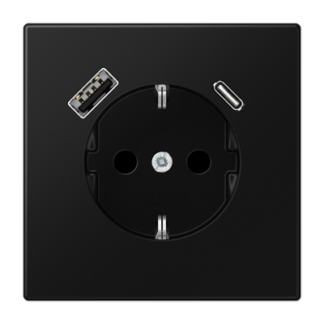 LS990 stikk. enkel USB C+A m/jord/b.vern - Bilde 5