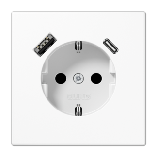 LS990 stikk. enkel USB C+A m/jord/b.vern - Bilde 2