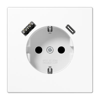 LS990 stikk. enkel USB C+A m/jord/b.vern
