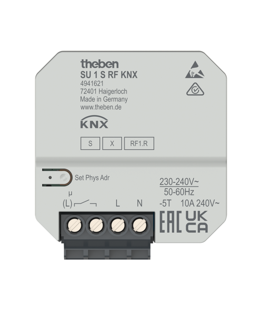 KNX RF+ mini rele SU1SRF, 1X10A NC/NO m/2 inng. (temp)