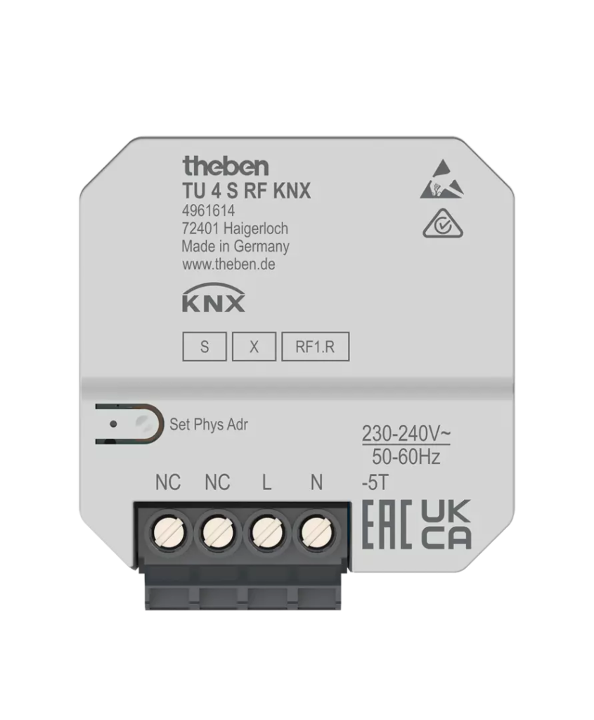 KNX RF+ pille TU4SRF, 4-kanal m/temp. inng.
