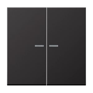 JUNG HOME LS metall trykknapp, 2 vipper, dark (aluminium lacquered)